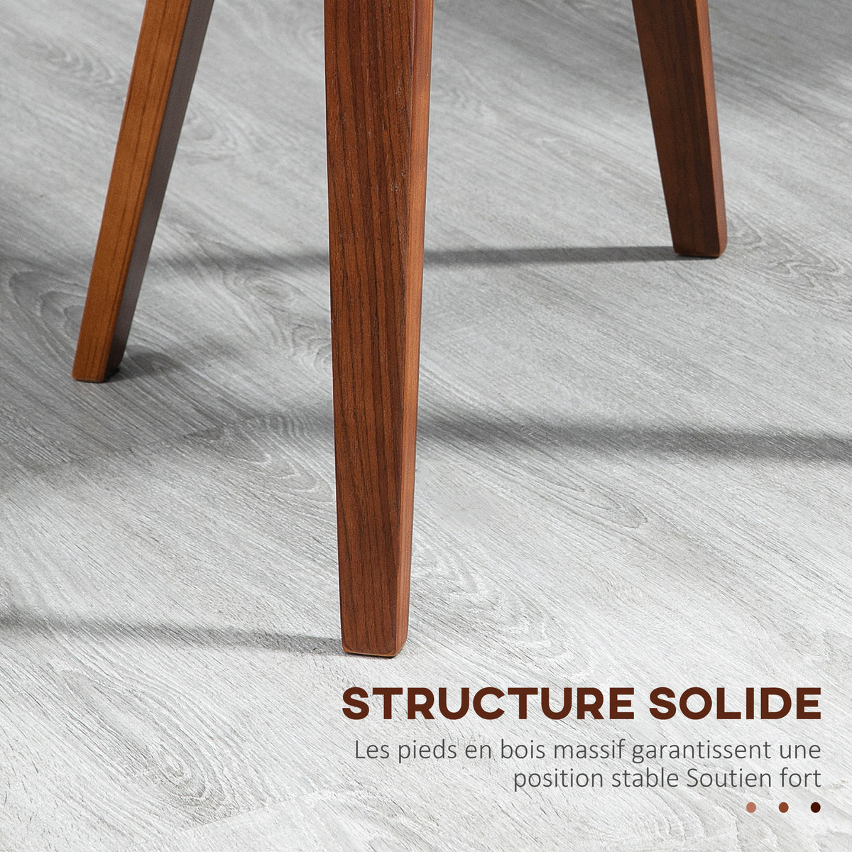 Lot de 2 chaises de salle à manger style vintage assise revêtement synthétique 53l x 54P x 81H cm noir marron-5