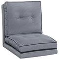 Fauteuil de sol pliable en velours côtelé, matelas de sol avec dossier réglable en 5 positions, 59 x 230 x 15 cm, gris-0