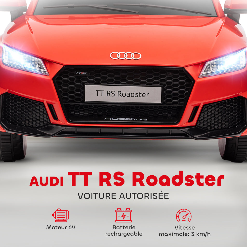 Véhicule électrique Enfant TT RS 12 V 30 W V. Max. 3 Km/h télécommande Effets sonores + Lumineux Rouge