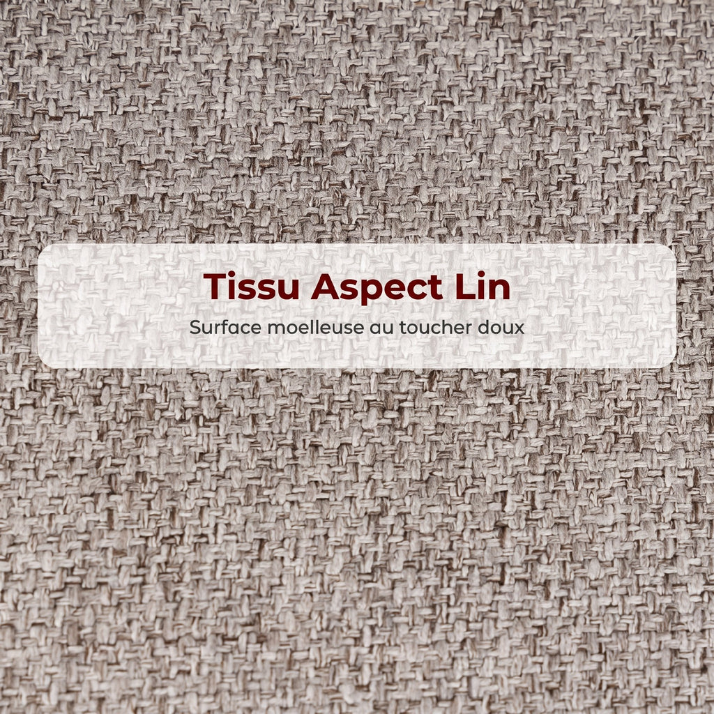 Lot de 2 Tabourets de Bar, Chaises de Bar, Repose-Pieds et Dossier, Tissu Effet Lin, Hauteur d'Assise 68cm, Gris Clair-4