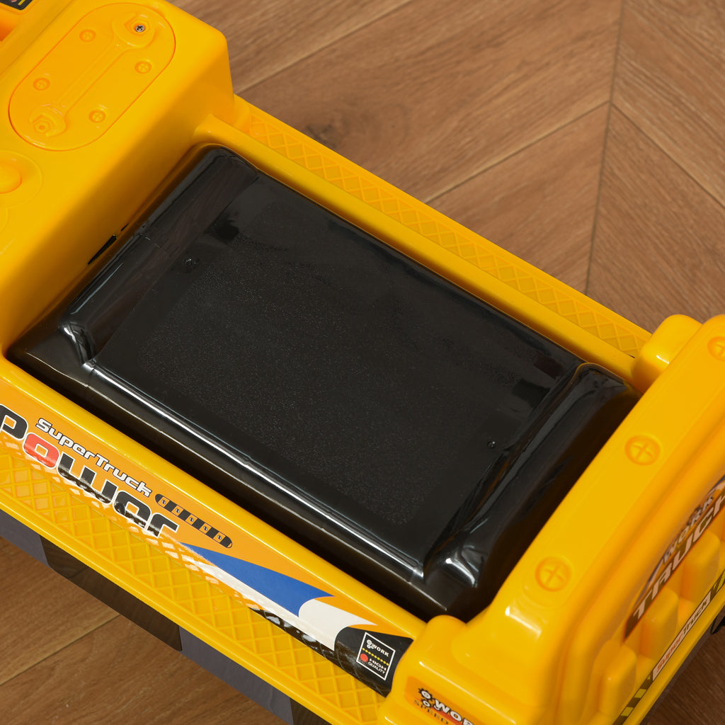 Porteur Enfant tractopelle 2-3 Ans Pelleteuse articulée avec Pince Incluse Effets sonores Lumineux PP Jaune