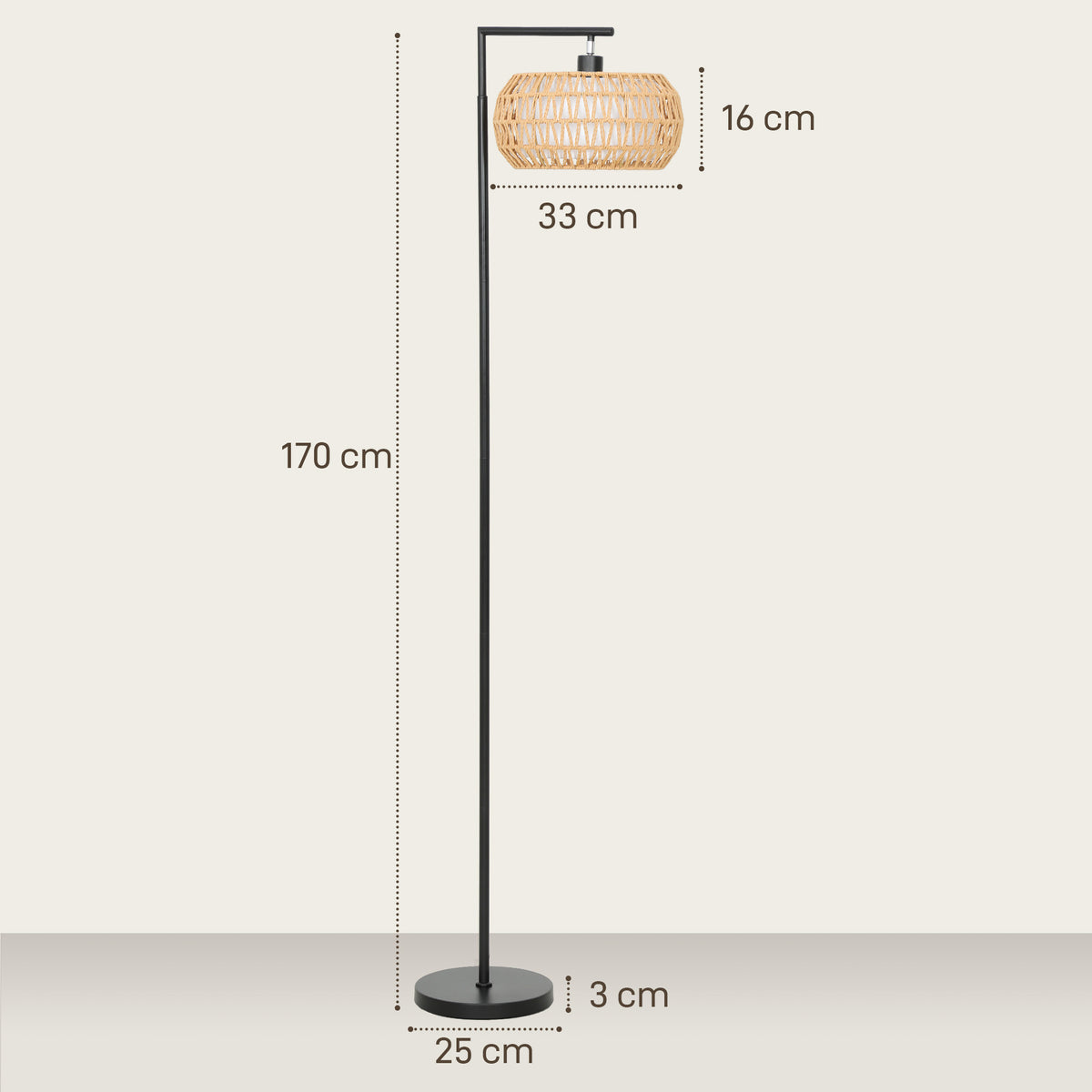 Lampadaire sur pied salon, lampe sur pied dimmable, 3 températures de couleur, télécommande, 52x33x170cm, noir-2