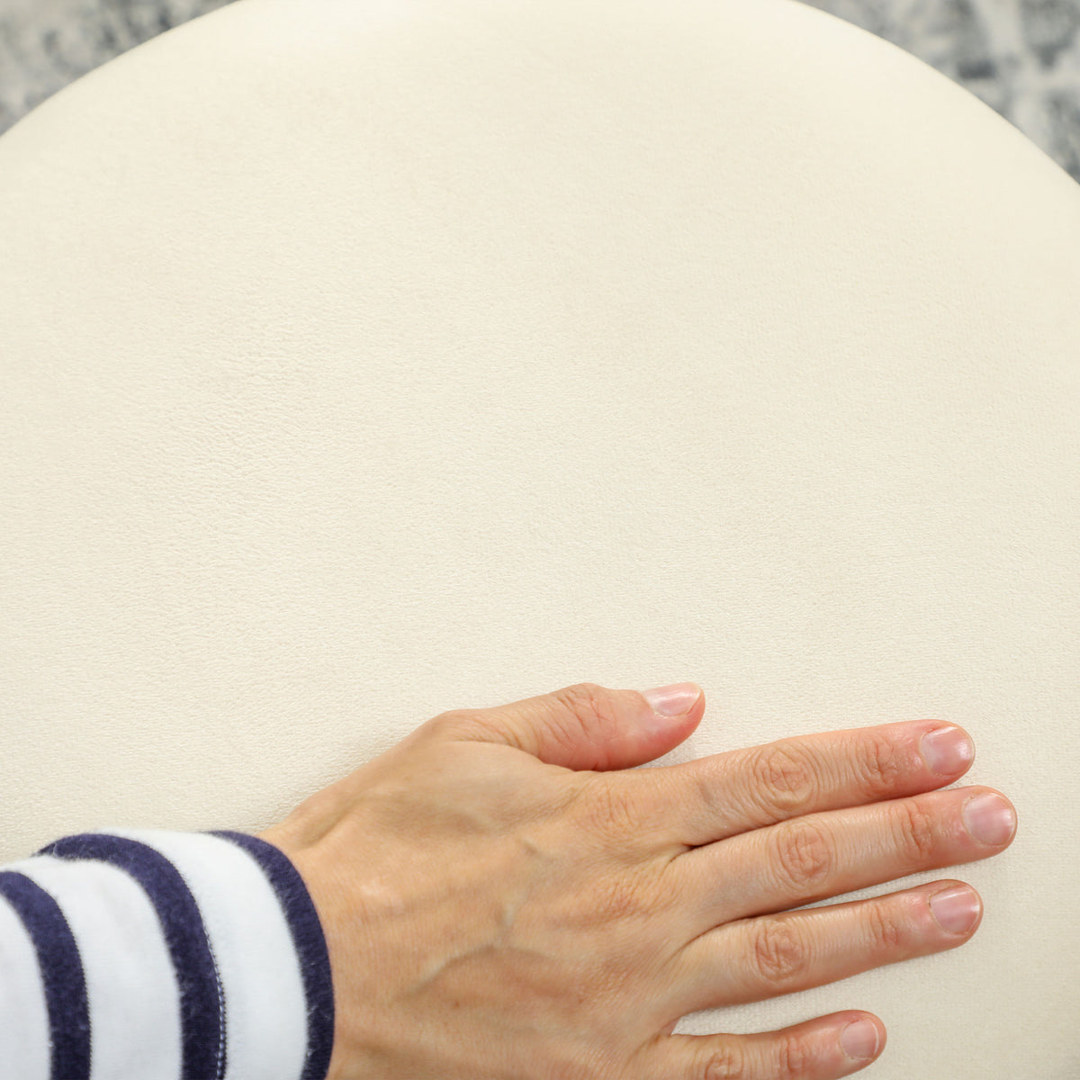 Pouf tabouret repose-pied coffre de rangement en velours côtelé 36 x 36 x 44 cm pour salon chambre beige-8