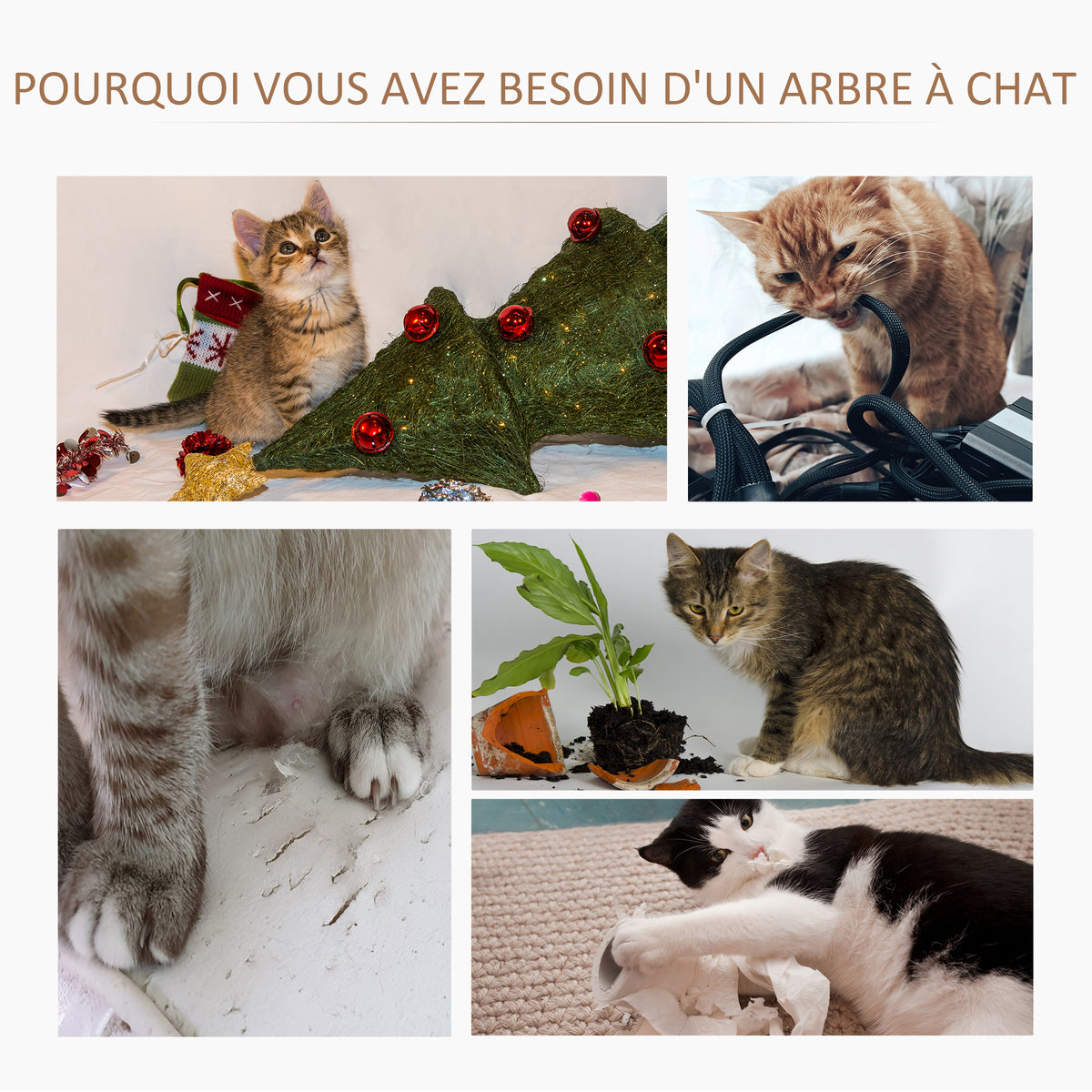 Arbre à chats 2 griffoirs grattoirs sisal naturel 3 plateformes corde à grimper dim. Ø 40 x 65H cm peluche haute densité 500 g/m² gris-6