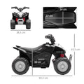 Quad électrique enfant 6 V, vitesse de 2,8 km/h, phares LED, klaxon, poignée et selle ergonomique, noir