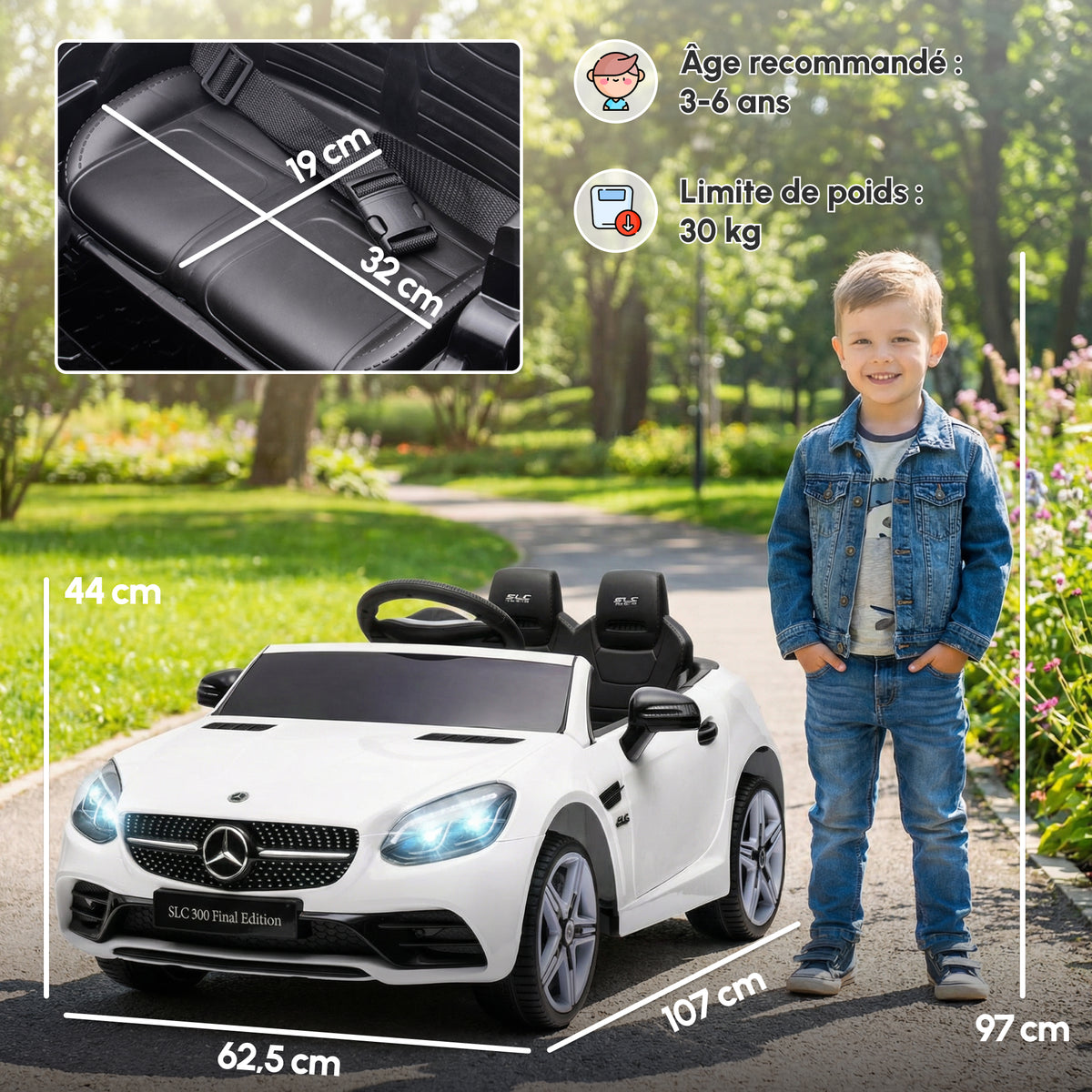 Mercedes SLC 300 Elektromos Gyerekautó – Licencelt, 12V, Távirányítóval
