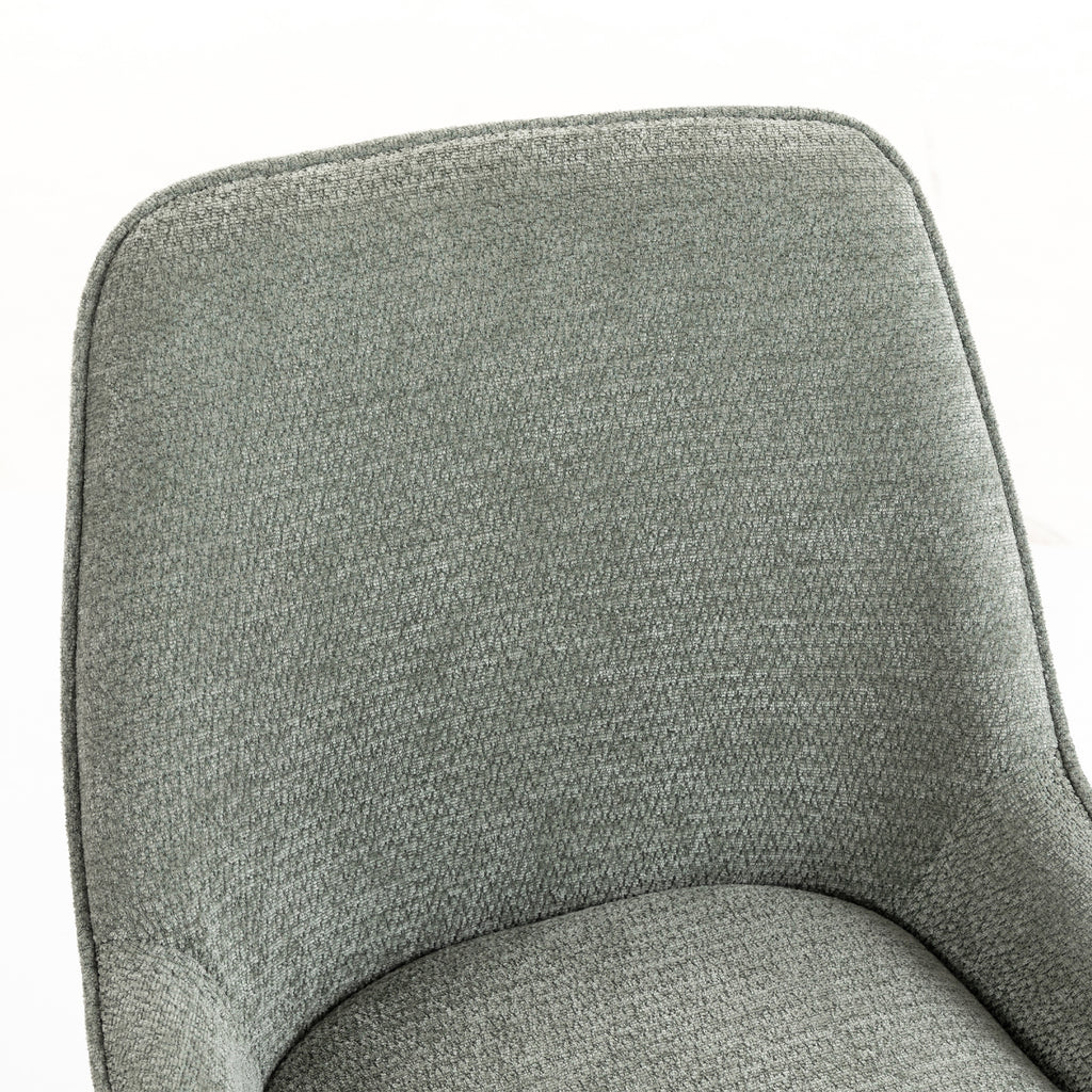 Lot de 2 Chaises de Salle à Manger Pivotantes à 360°, Chaises Cuisine Rembourrée en Chenille, Dossier Incurvé, Vert-9