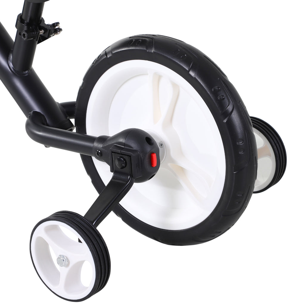 Vélo Enfant draisienne 2 en 1 roulettes et pédales Amovibles Roues 12" Hauteur Selle réglable pour enfants de 2 à 5 ans Acier Noir