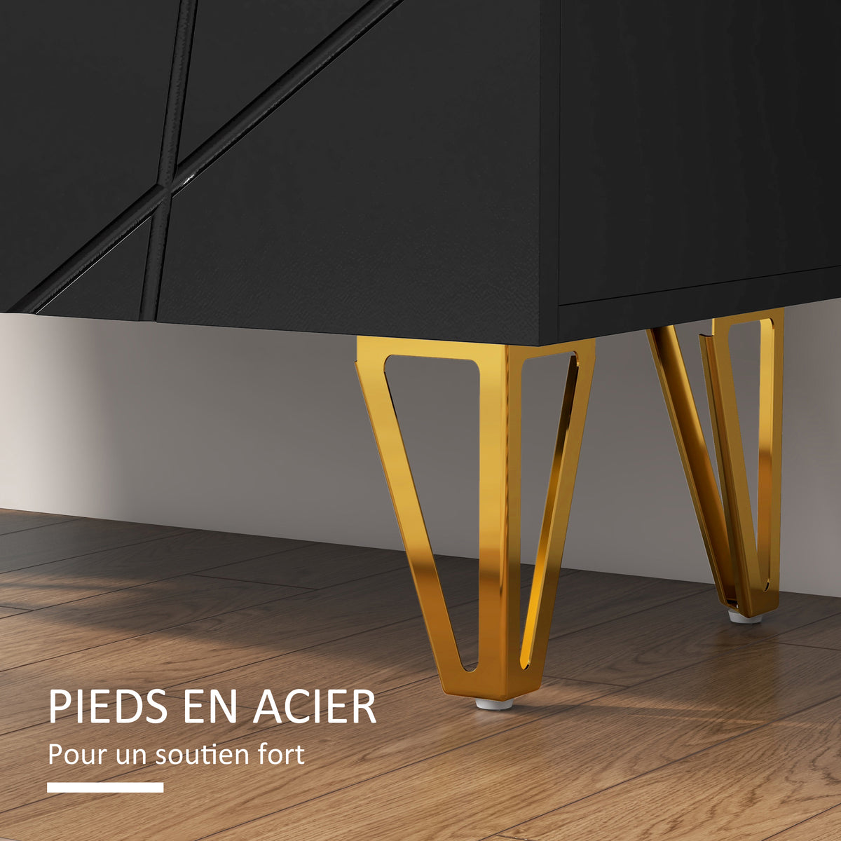 Meuble à chaussures meuble de rangement à chaussures 2 portes étagères réglables 72 x 31,5 x 95 cm noir laqué-6