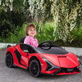 Voiture électrique Enfants de Sport Véhicule électrique Lamborghini Sian 12 V - V. Max. 5 Km/h avec Télécommande 2,4G Effets sonores + Lumineux Rouge
