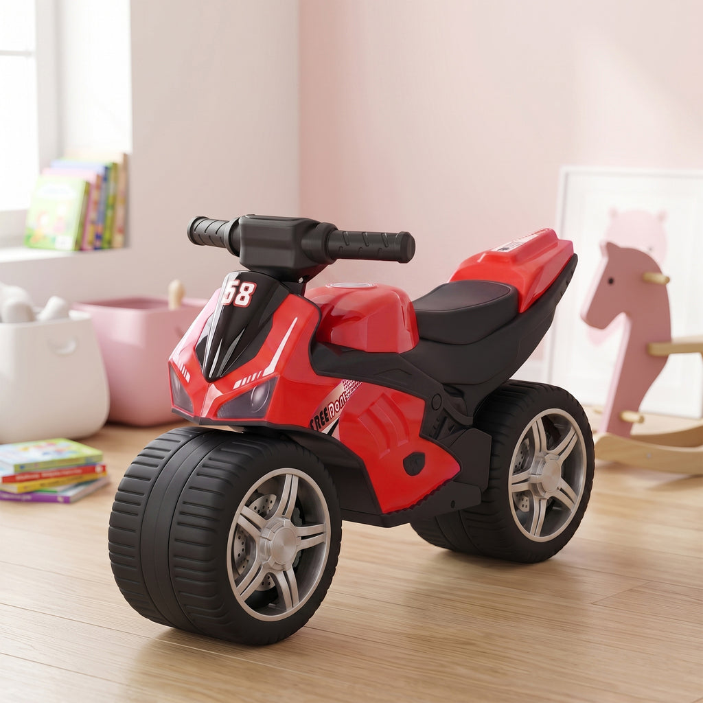 Draisienne pour Enfant, Vélo d'Équilibre avec Musique et Roues Extra-Larges, pour Filles et Garçons 18-36 Mois, Rouge