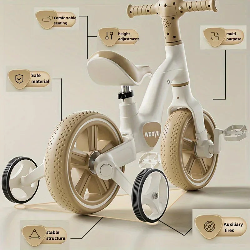 Kids Balance Trike with Training Wheels (2-in-1)-4