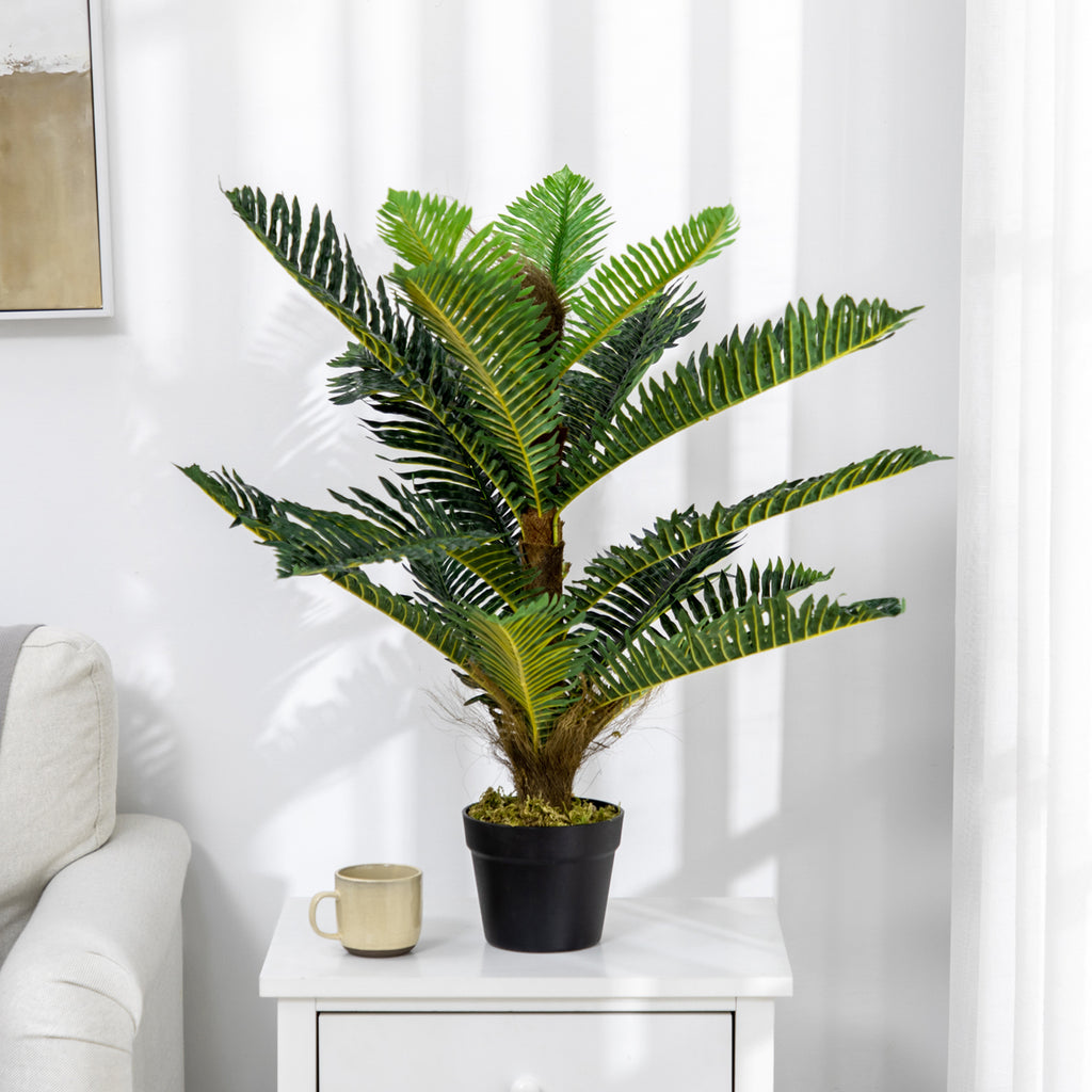 Élethű műpálma cserépben – 18 PEVA levéllel, 85 cm