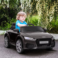 Voiture électrique enfant véhicule électrique enfant Audi TT RS 12 V 30 W V. Max. 3 Km/h télécommande 2,4G Effets sonores + Lumineux Noir