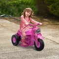 Moto électrique enfants 2-5 ans, 3 roues, 6 V, 3 km/h, avec fonction de bulles, effets lumineux et sonores, rose