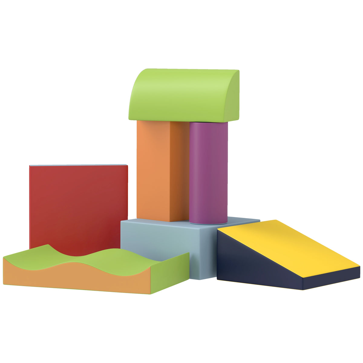 7PCS Module motricité bébé parcours motricité bébé en mousse EPE pour enfants d'âge préscolaire, multicolore-0