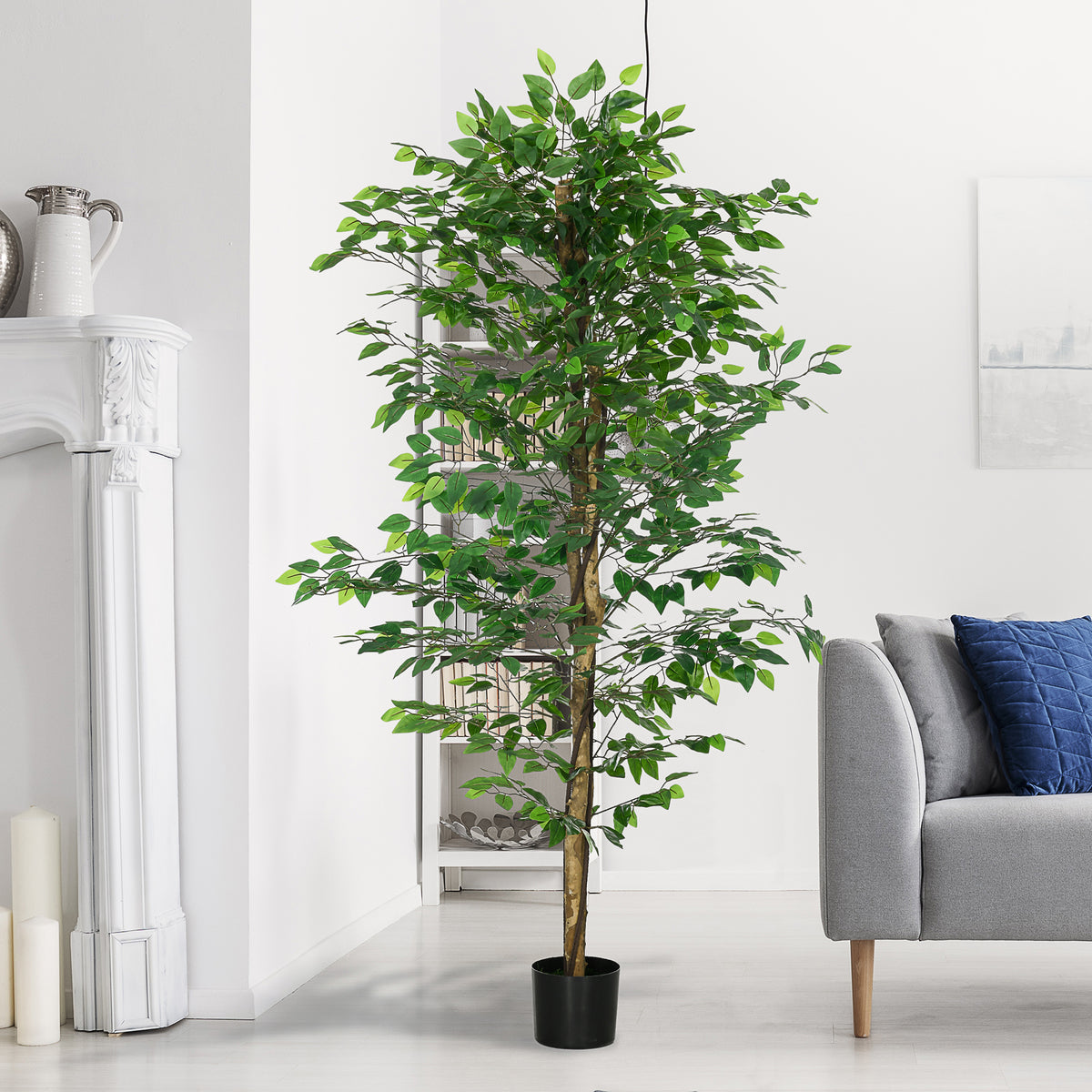 Élethű műfikusz fa cseréppel – 180 cm, 1260 levéllel