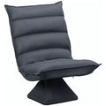 Fauteuil de sol paresseux pivotant 360° avec dossier inclinable design capitonné 62 x 62 x 95 cm gris foncé-0