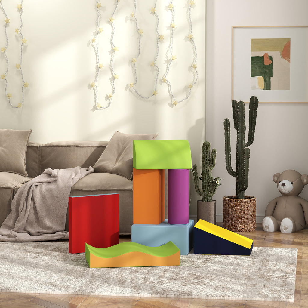7PCS Module motricité bébé parcours motricité bébé en mousse EPE pour enfants d'âge préscolaire, multicolore-7
