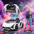 Voiture électrique Enfants de Sport Véhicule électrique Lamborghini Sian 12 V - V. Max. 5 Km/h avec Télécommande 2,4G Effets sonores + Lumineux Blanc