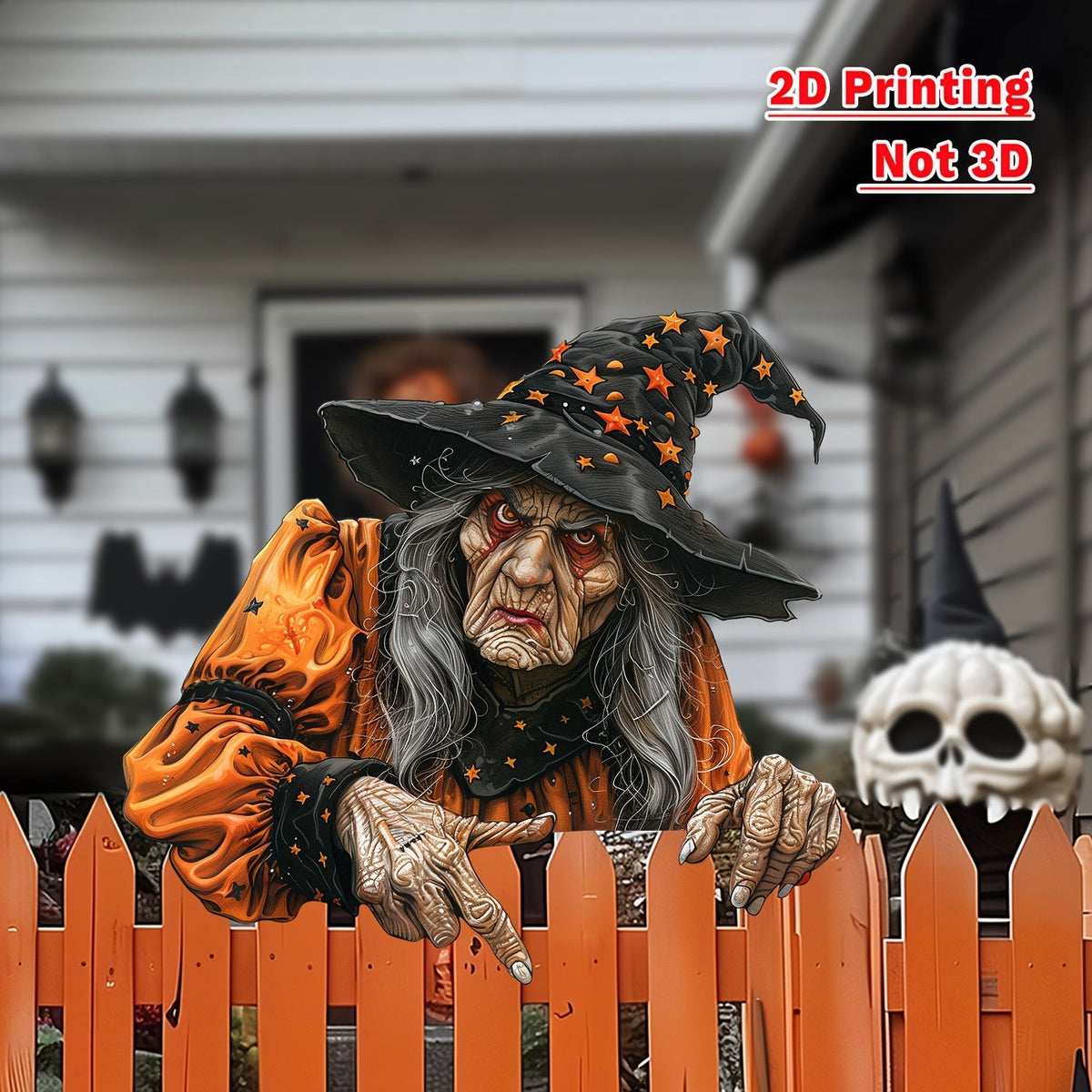 Halloween Witch Fence Decoration-1