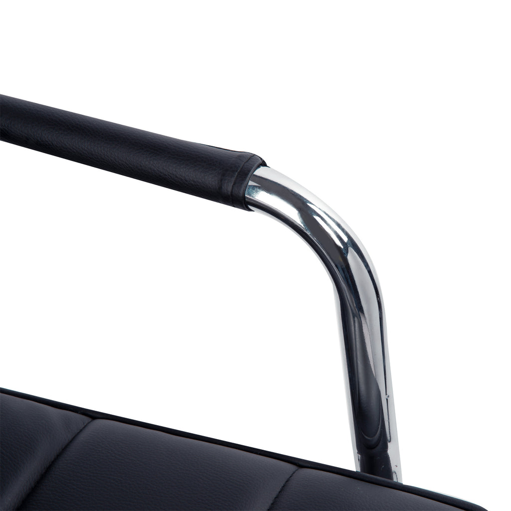 Chaise de bureau fauteuil manager pivotant hauteur réglable revêtement synthétique capitonné noir-7