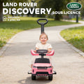 Porteur enfants Land Rover Discovery sous licence, porteur voiture à pousser avec poignée amovible, 84x40x94,5cm, rose