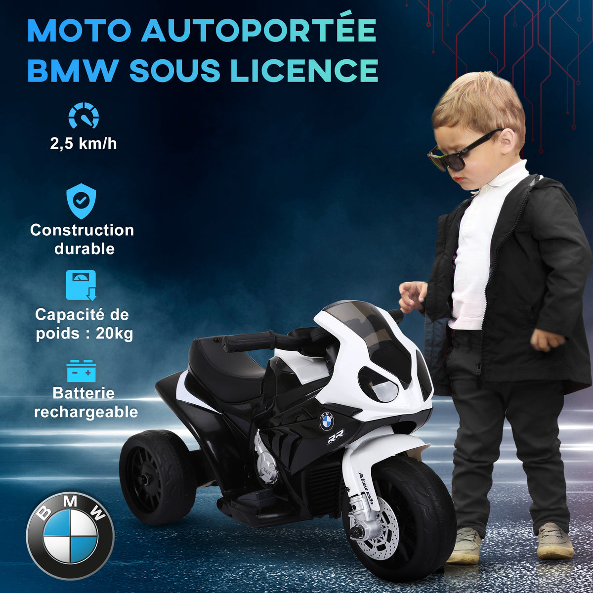 BMW S1000RR Elektromos Gyerek Kismotor – Licencelt, Lámpákkal és Zenével