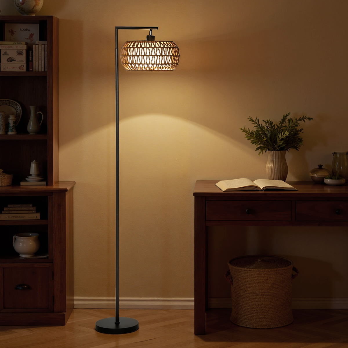 Lampadaire sur pied salon, lampe sur pied dimmable, 3 températures de couleur, télécommande, 52x33x170cm, noir-8