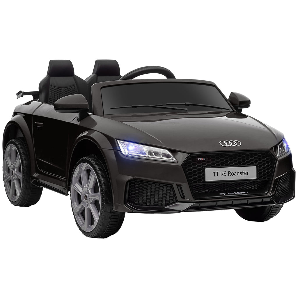 Voiture électrique enfant véhicule électrique enfant Audi TT RS 12 V 30 W V. Max. 3 Km/h télécommande 2,4G Effets sonores + Lumineux Noir