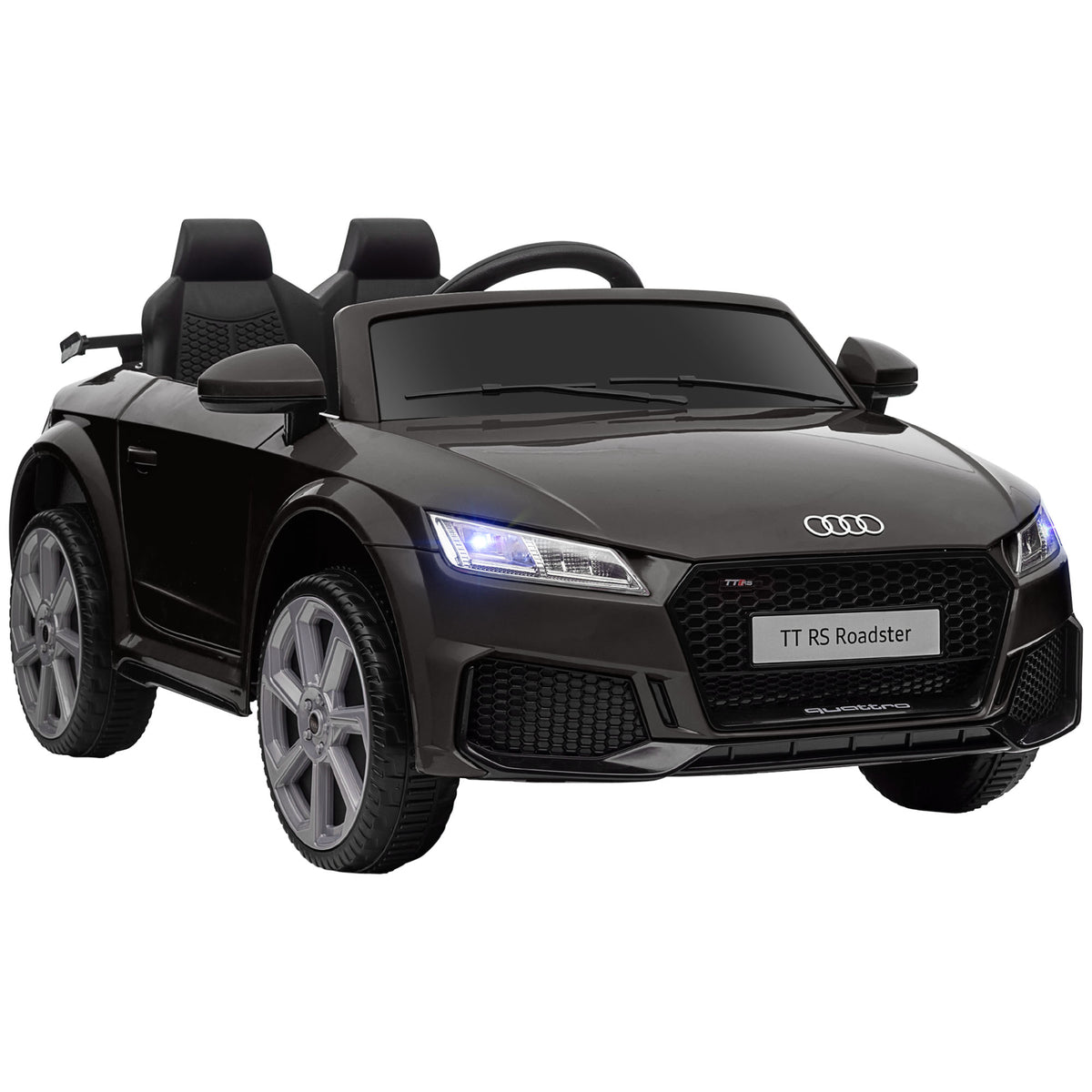 Voiture électrique enfant véhicule électrique enfant Audi TT RS 12 V 30 W V. Max. 3 Km/h télécommande 2,4G Effets sonores + Lumineux Noir
