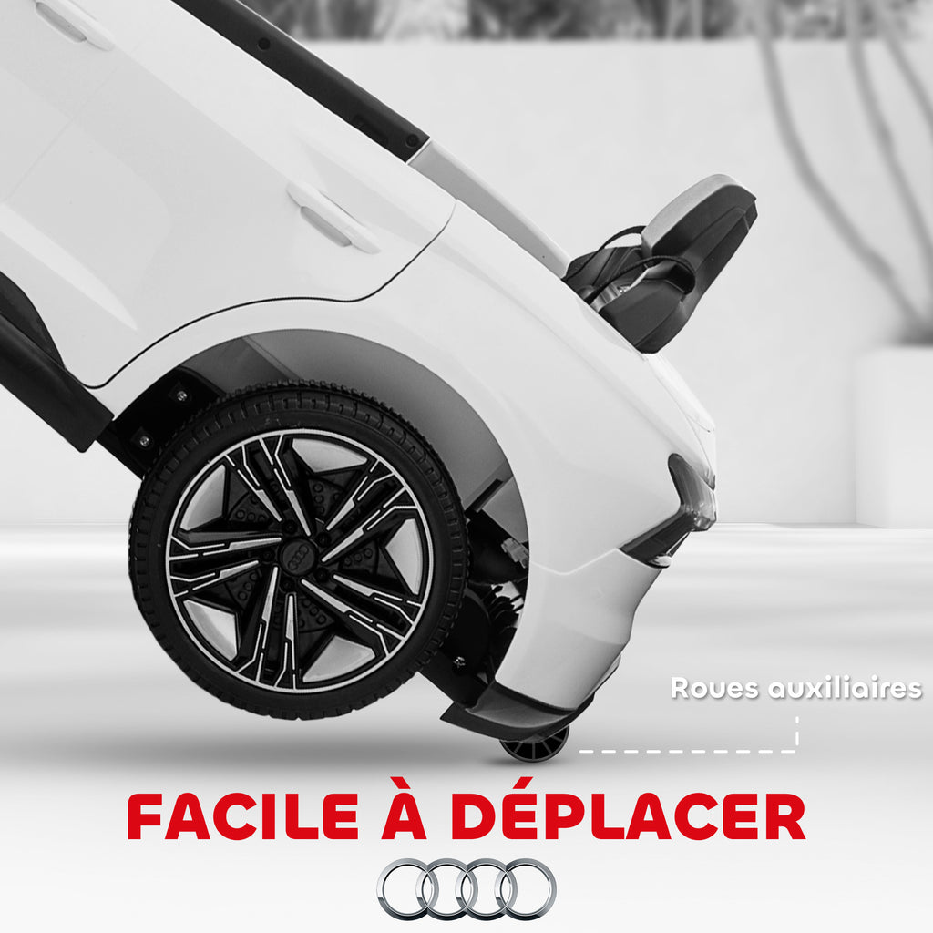 Voiture électrique enfant 12 V - véhicule électrique avec télécommande parentale fournie - V. Max. 5 Km/h - effets sonores, lumineux - Audi RS E-tron GT blanc