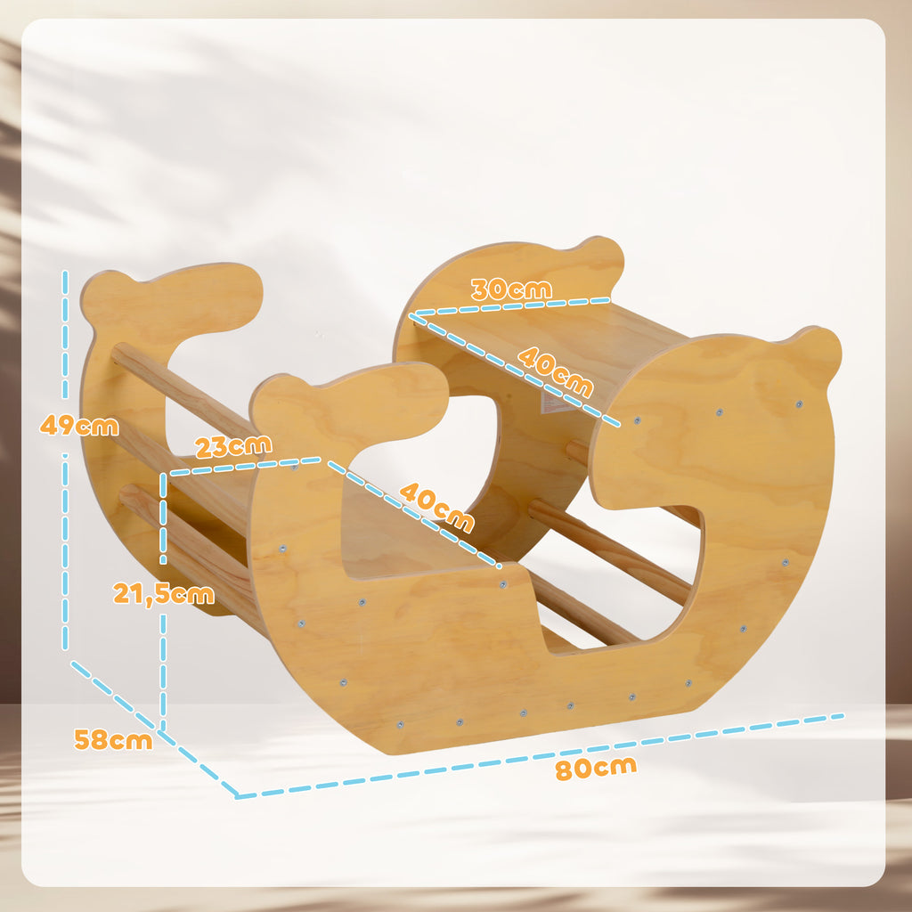 Arche d'escalade pour enfants, table à jouets pour enfants 18-48 mois, design 2 en 1, charge max. 50 kg, bois naturel