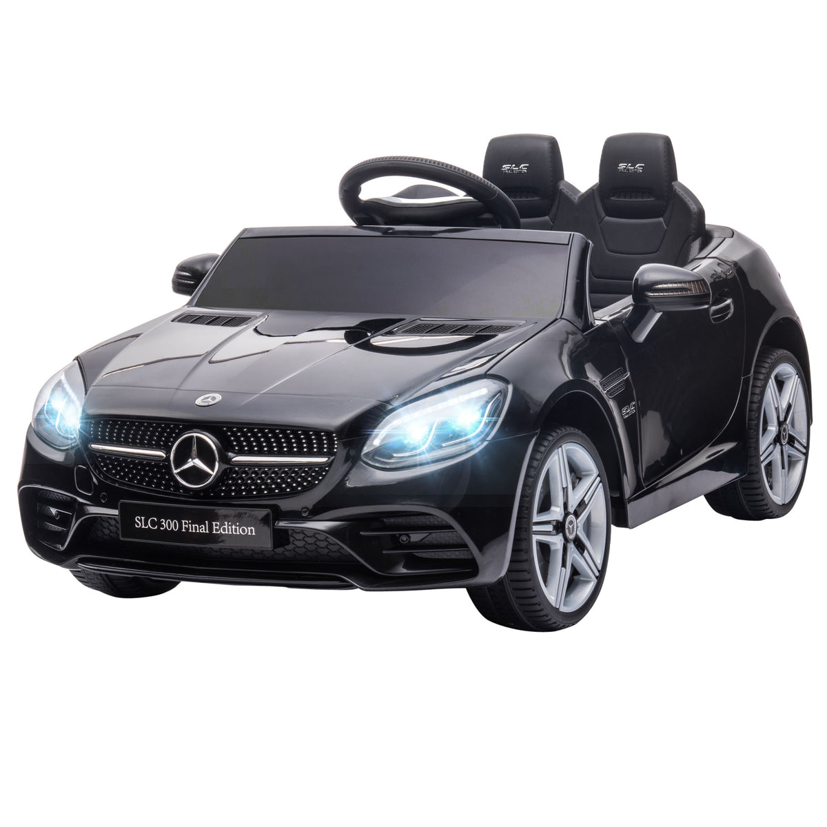 Mercedes SLC 300 elektromos kisautó, 12 V, távirányítóval, fekete