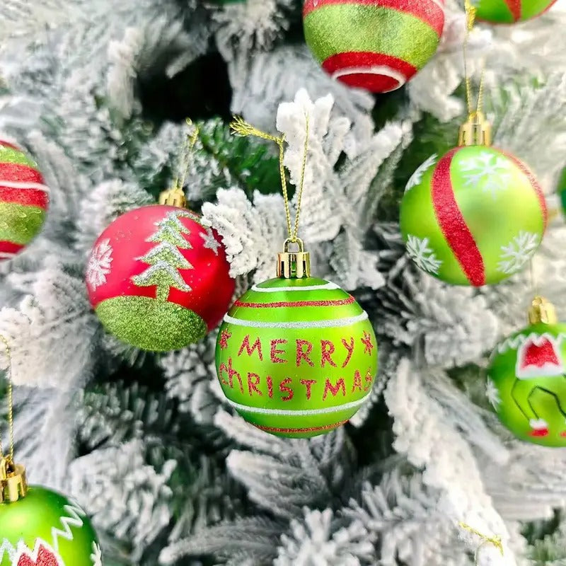 Karácsonyi Gömb Díszítő Készlet 46 db – Piros, Zöld, Fehér