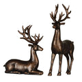 Bronze Elk Figurine Pair Christmas Decoration-0