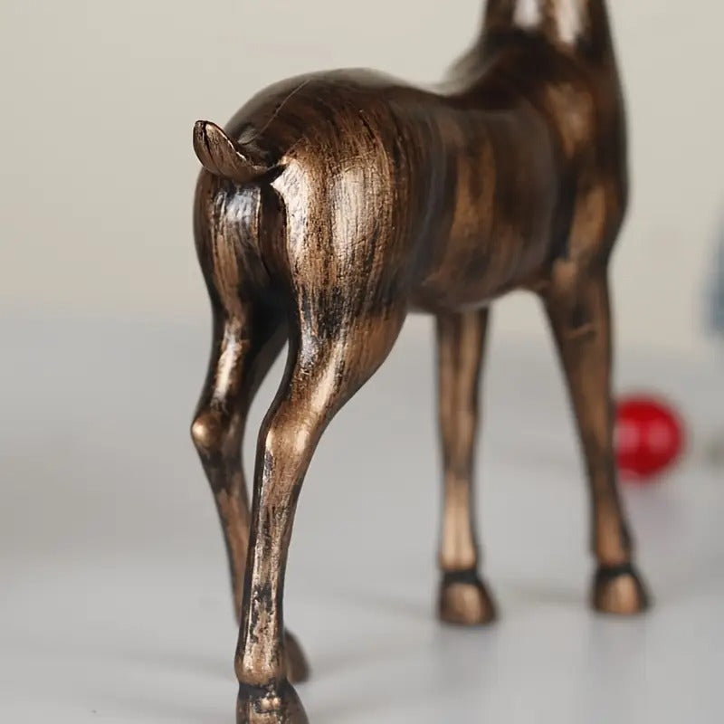 Bronze Elk Figurine Pair Christmas Decoration-2
