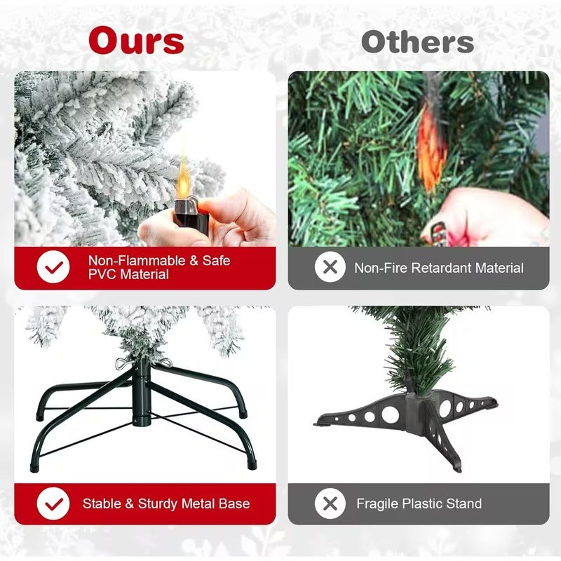 Christmas Snow Hinged Pine Tree-2