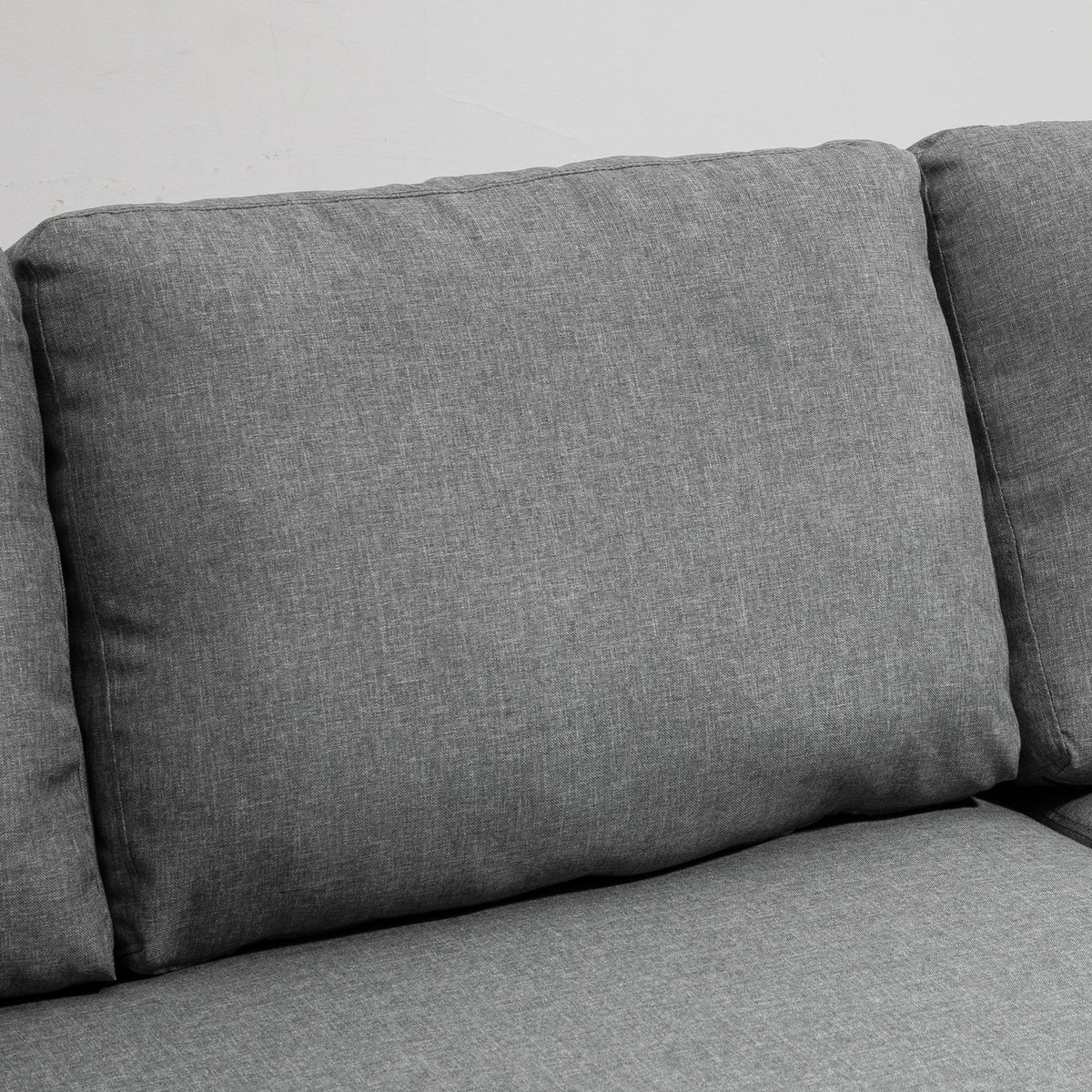 Canapé d'angle convertible canapé lit canapé 3 places modulable avec méridienne réversible, coffre de rangement intégré et 3 coussins de dossier, tissu aspect lin, gris-9