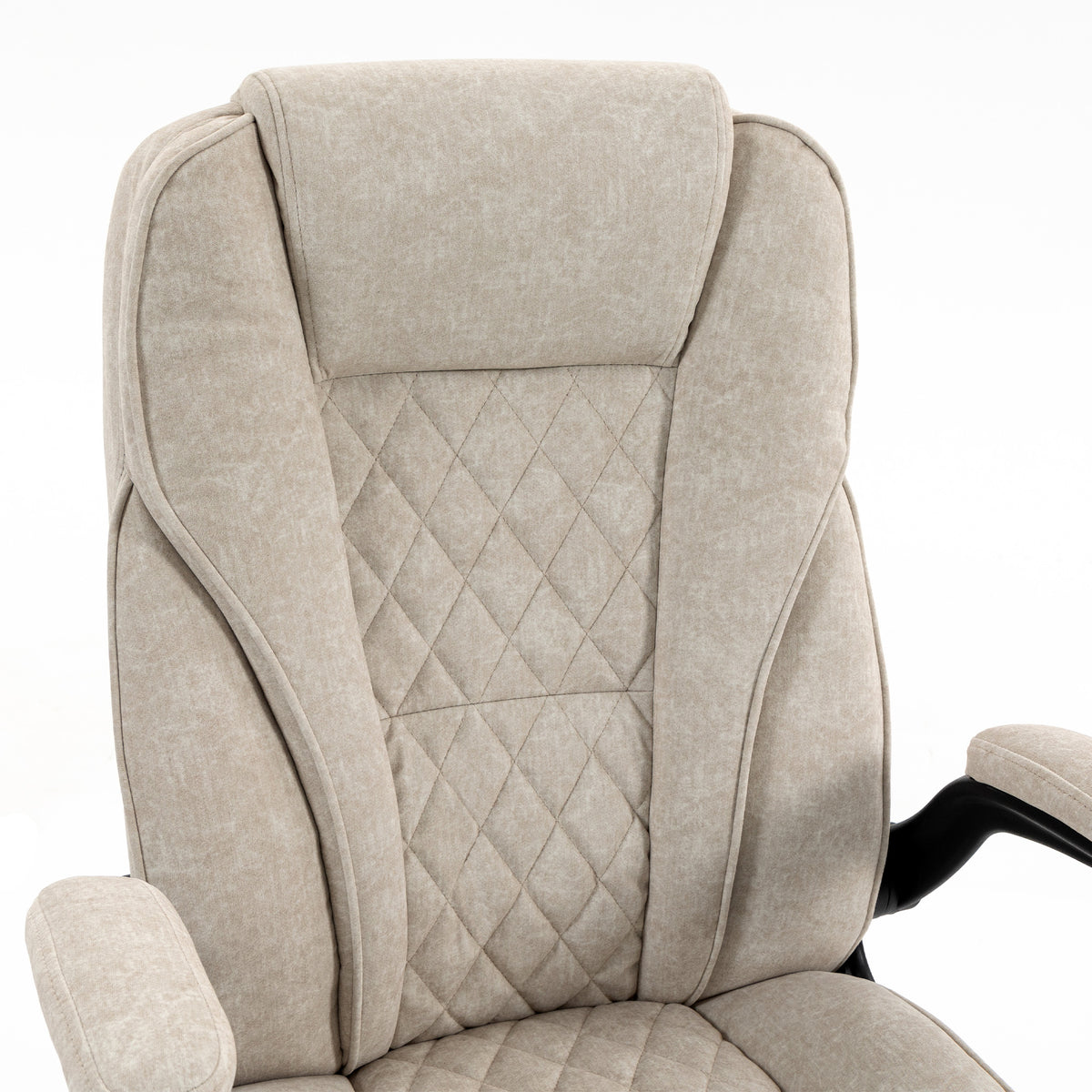 Fauteuil de bureau, chaise bureau ergonomique, hauteur réglable, accoudoirs relevables, 70 x 70 x 114-122 cm, beige-9