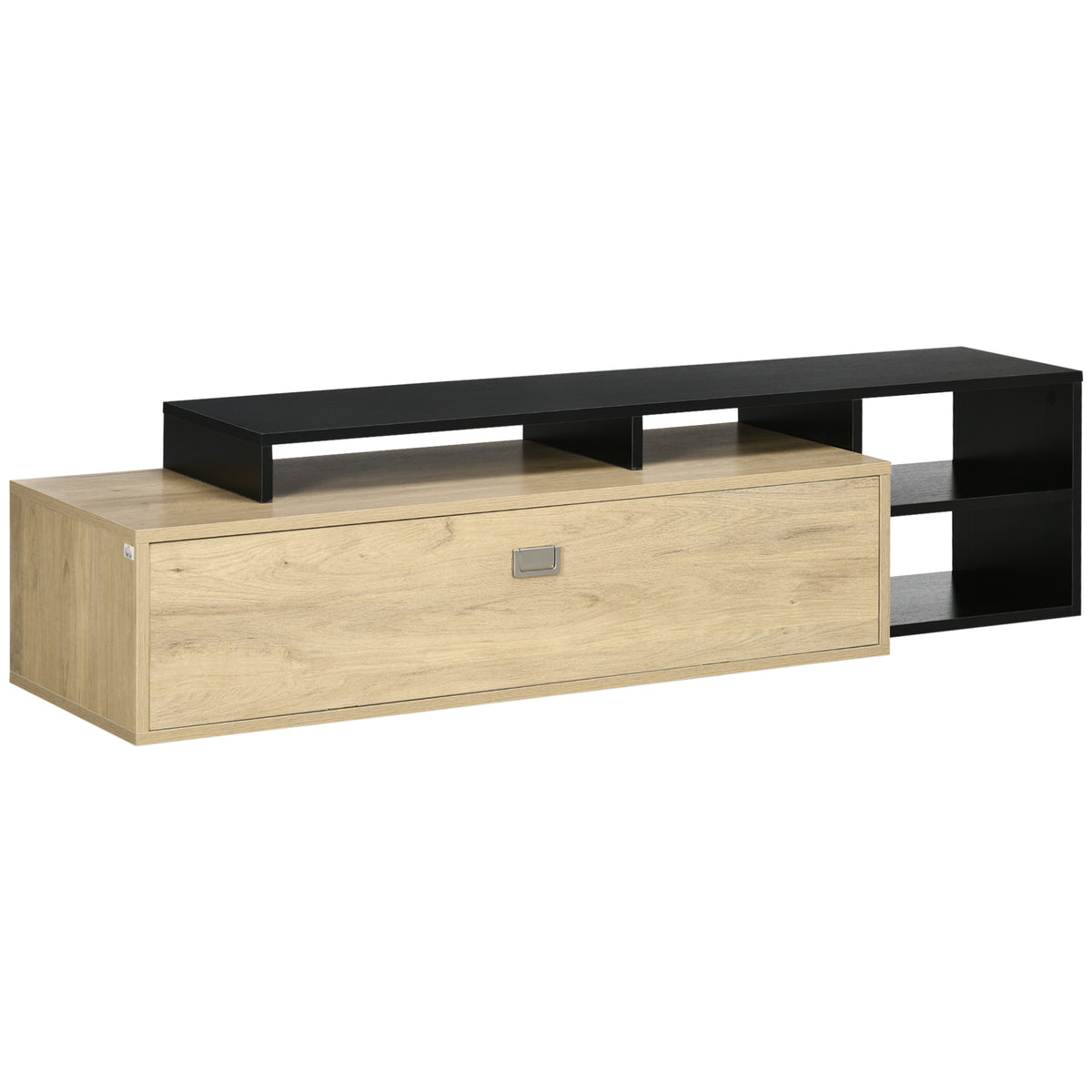 Meuble TV banc TV jusqu'à 65 pouces avec étagère amovible style contemporain porte basculante pour salon chambre-0