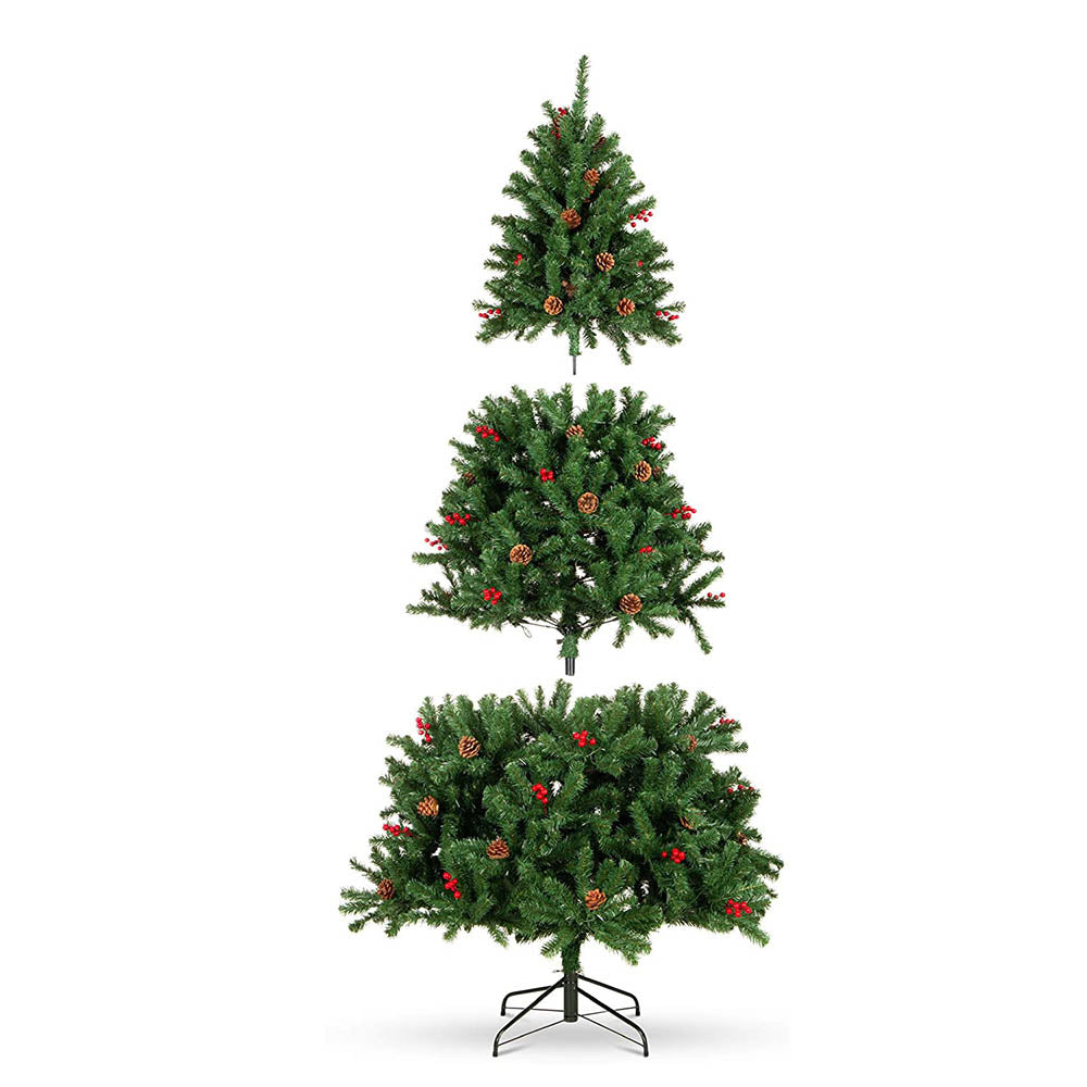 LED-es műfenyő, 150 cm – 180 meleg fehér LED-del