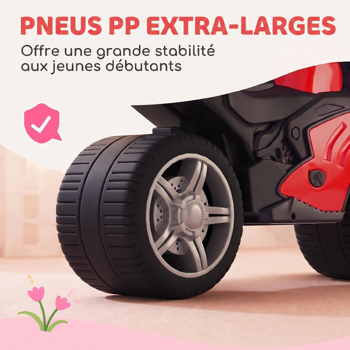 Draisienne pour Enfant, Vélo d'Équilibre avec Musique et Roues Extra-Larges, pour Filles et Garçons 18-36 Mois, Rouge