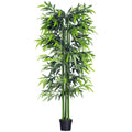 Bambou Artificiel XXL 1,80H m arbre artificiel Feuilles denses réalistes Pot Inclus Noir Vert-0