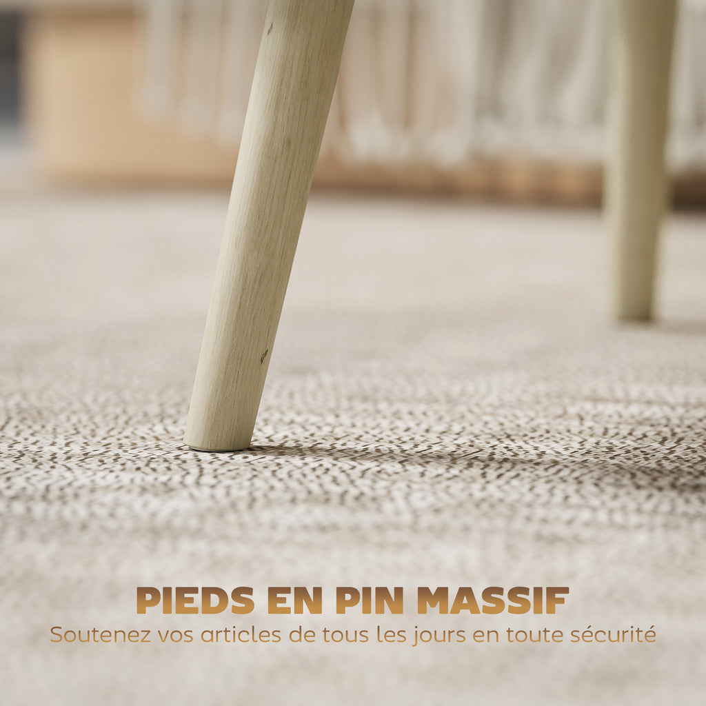 Table basse relevable, table de salon avec 2 compartiments cachés et pieds en pin, 91 x 56 x 43 cm, chêne-7