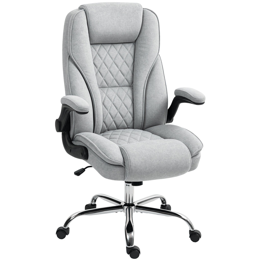 Fauteuil de bureau, chaise bureau ergonomique, hauteur réglable, accoudoirs relevables, 70 x 70 x 114-122 cm, gris-0