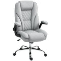 Fauteuil de bureau, chaise bureau ergonomique, hauteur réglable, accoudoirs relevables, 70 x 70 x 114-122 cm, gris-0