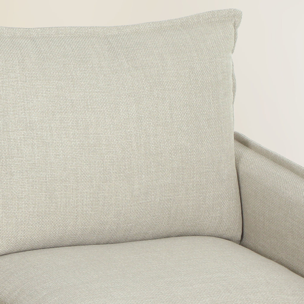 Canapé 3 places avec pouf de rangement, canapé d'angle modulable 212 cm, coussins à ressorts, tissu en lin, crème