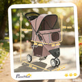Poussette pour Chien 4 Roues, Chariot Pliable avec Auvent Réglable, Panier de Rangement, 77x44x102cm, Café