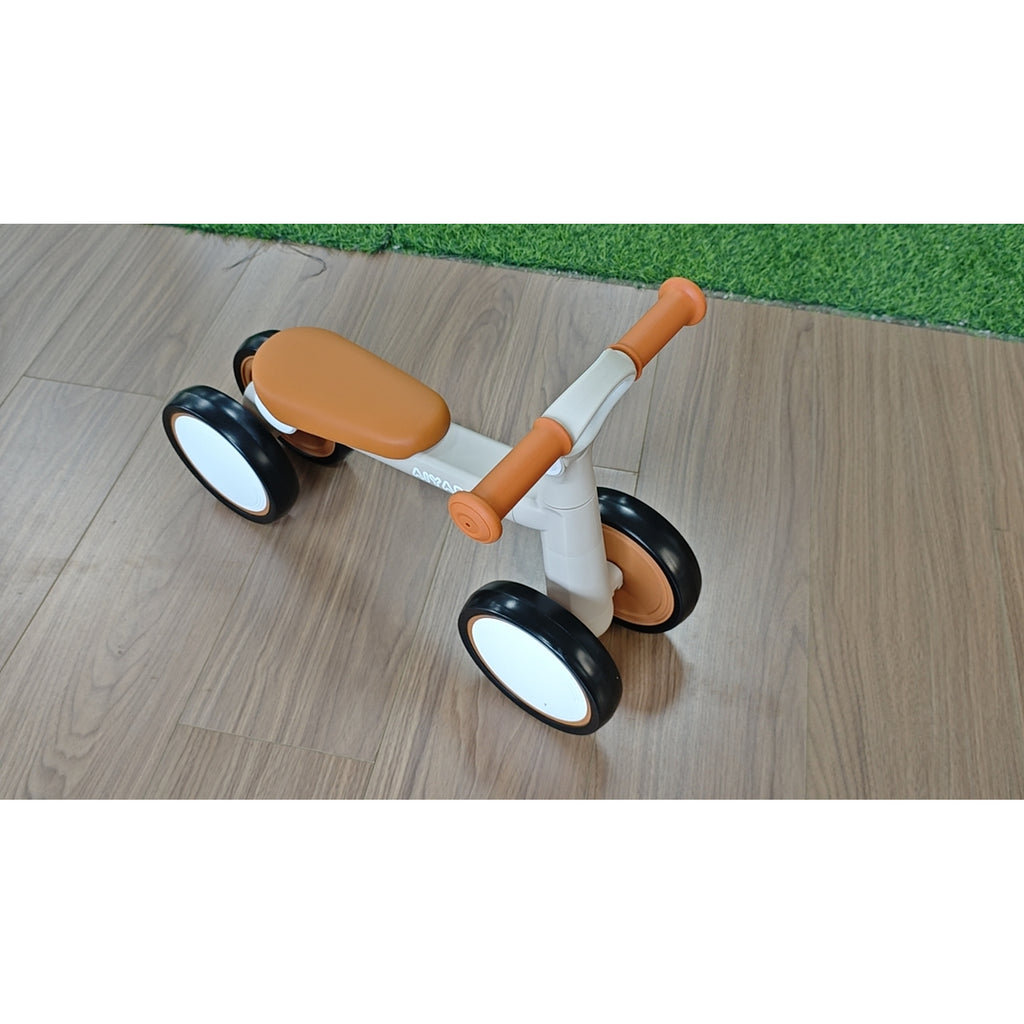 Draisienne Bébé 1-2 Ans Pliable, Cadre Léger en Aluminium, Siège Guidon Réglables, Pneus Silencieux, 57x28,5x40cm, Crème